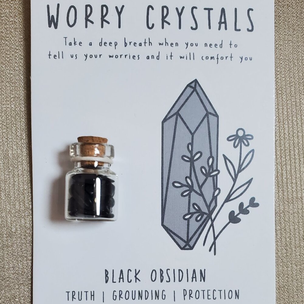 Black Obsidian Worry Crystals image 1